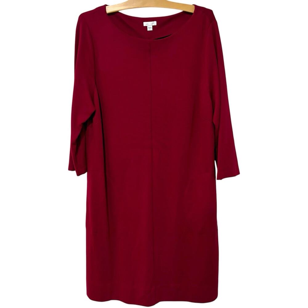 J. Jill | Dress Knee Length Ponte 3/4 Sleeves Pockets Minimalist- Size XL